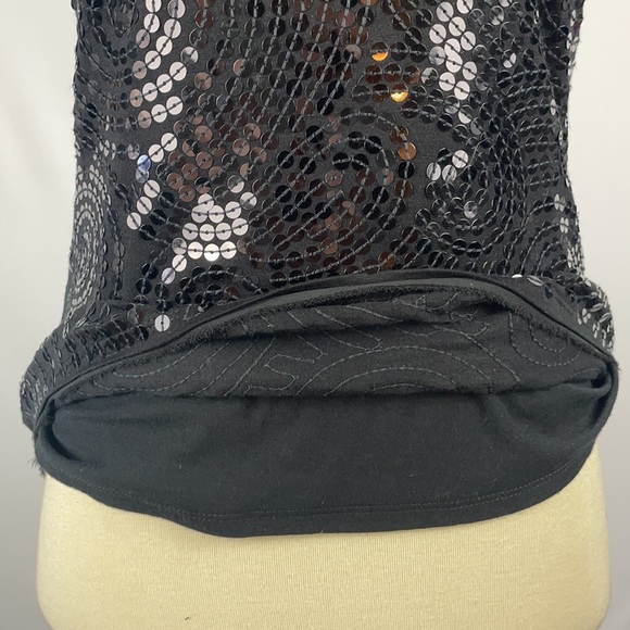 White House Black Market Lined Black Sequin Circle/Swirl Tank Top - Size XS - Picture 13 of 15